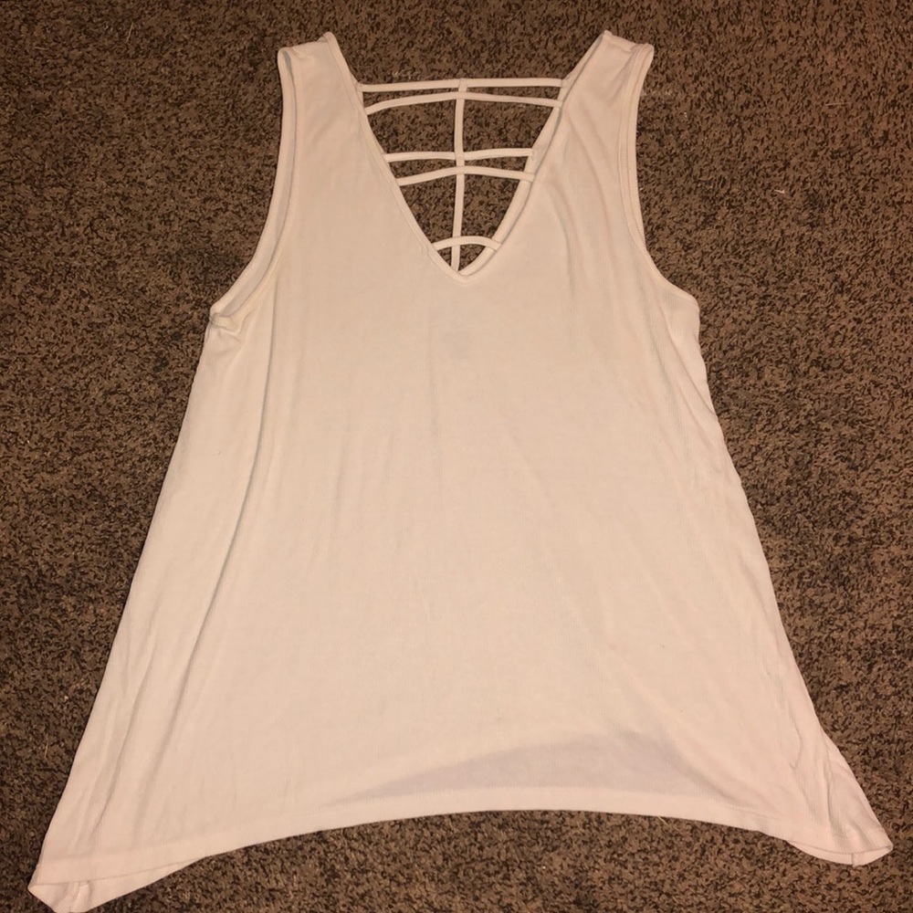 White cut out tank